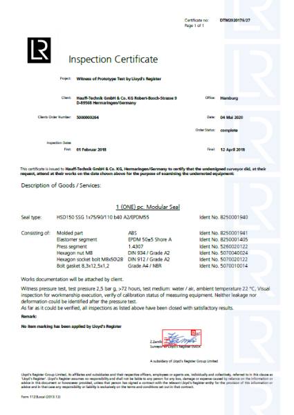Hauff-Technik Press Seal Test Report