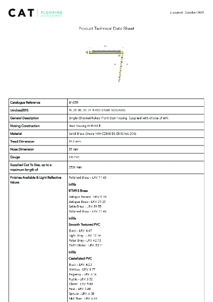 BN55R Polished Brass Technical Datasheet