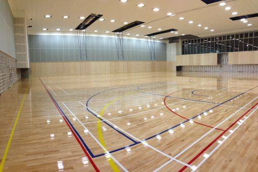 Battened sports and activity floors, solid prefinished hardwood