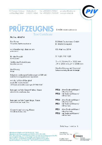 ST Flex Fine Frame PIV Air Permeability 