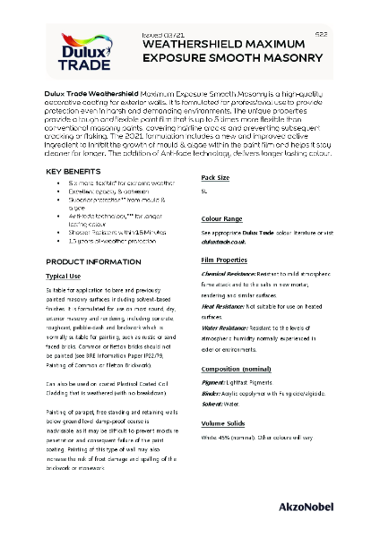 Weathershield Maximum Exposure Smooth Masonry TDS