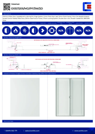 Datasheet - Riser Double Door (Range 51) - Picture Frame - 2 Hour Fire Rated
