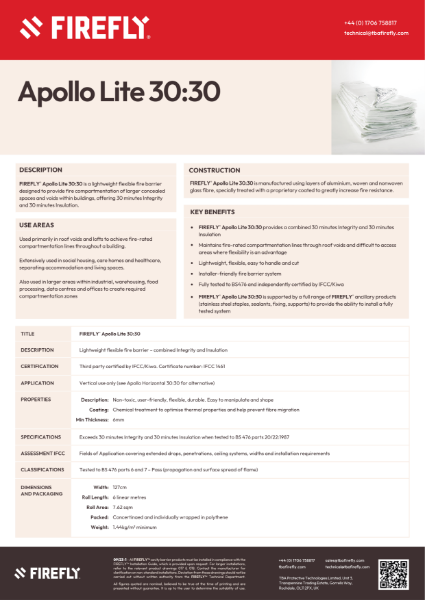 FIREFLY Apollo Lite 30:30 Data Sheet