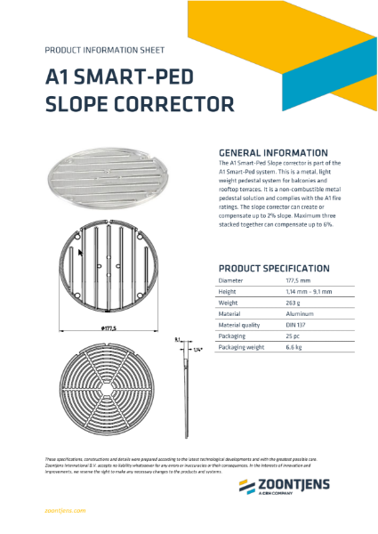 A1 Smart-Ped Slope Corrector Product Information Sheet