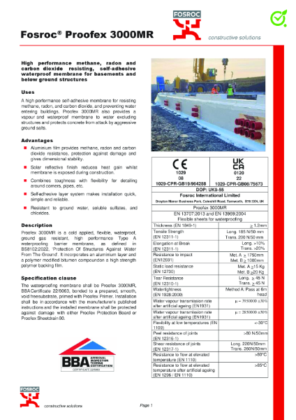 Proofex 3000MR Technical Datasheet