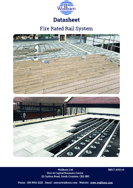 Datasheet - Fire Rated Rail System for Decking and Paving