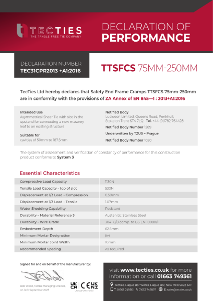TTSFCS Declaration of Performance