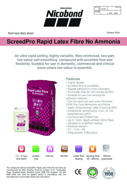 Nicobond Screedpro Rapid Latex Fibre No Ammonia