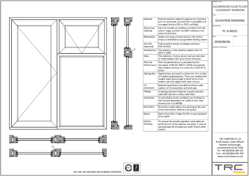 Alu Clad Flush Casement Windows