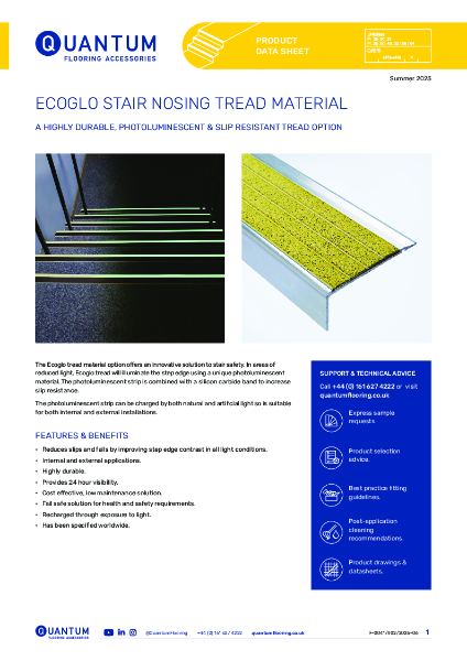 Ecoglo Stair Nosing Installation Guide & Detailing Data Sheet 2025