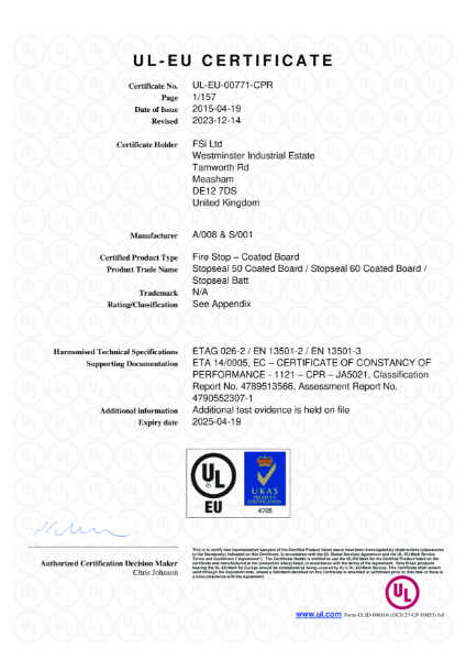 UL-EU-00771-CPR - Stopseal Batt