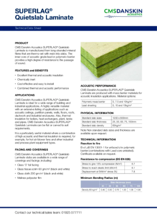 CMS Danskin Acoustics SuperLag Quietslab Laminate  - TDS Issue 7 03 2026