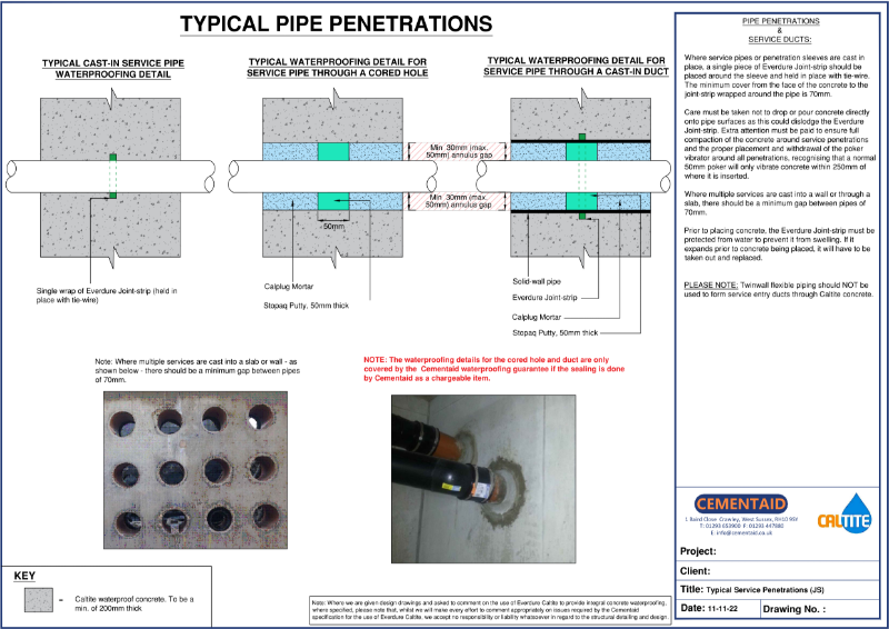 Typical Pipe Penetrations 3CC PB