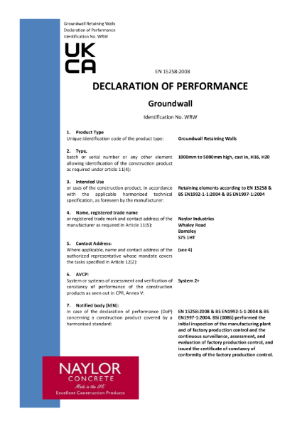 Groundwall Declaration of Performance