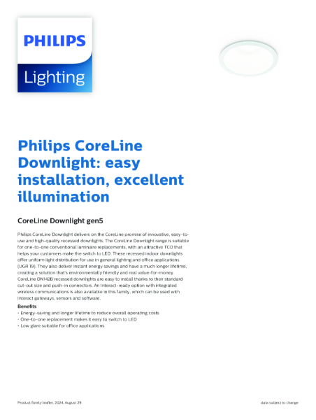 CoreLine Downlight gen5 product family leaflet