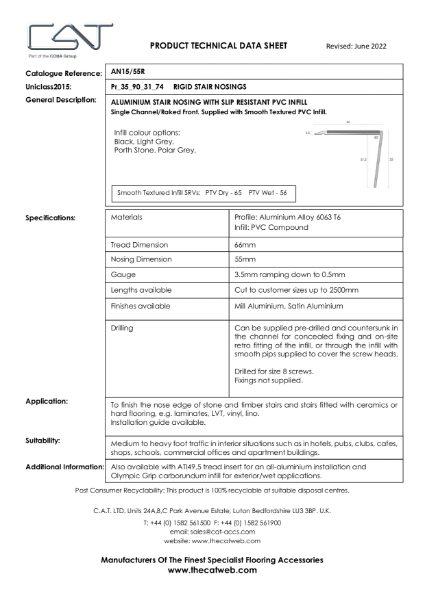 AN15 55R with Smooth Textured PVC TDS