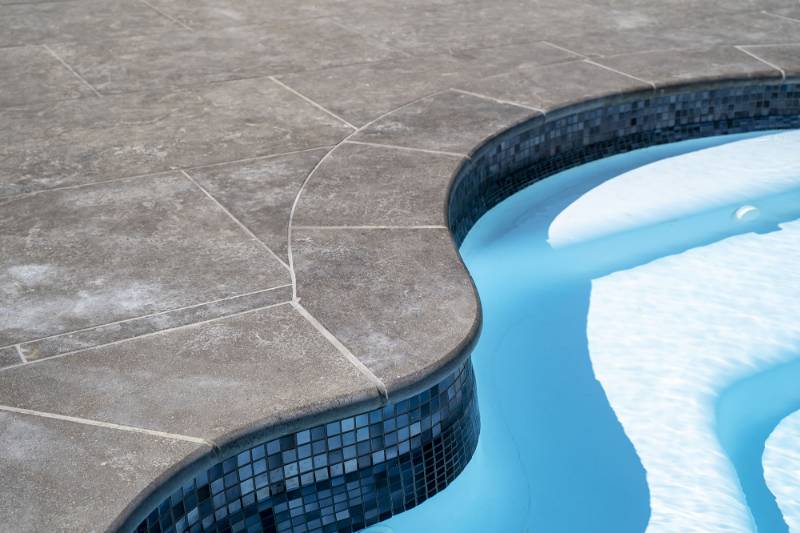 La Roche Luna Acid Etched Steps, Copings & Bespoke Roman End