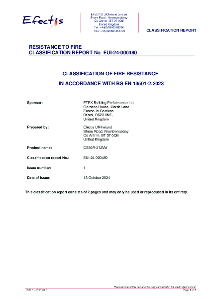 Fire classification report EUI-24-000480