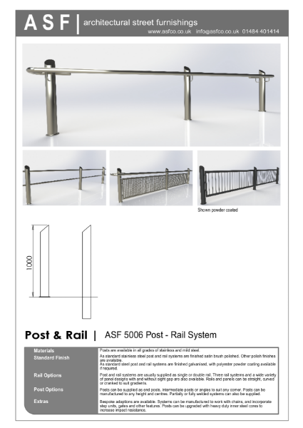 ASF 5006 Stainless Steel Post and Rail