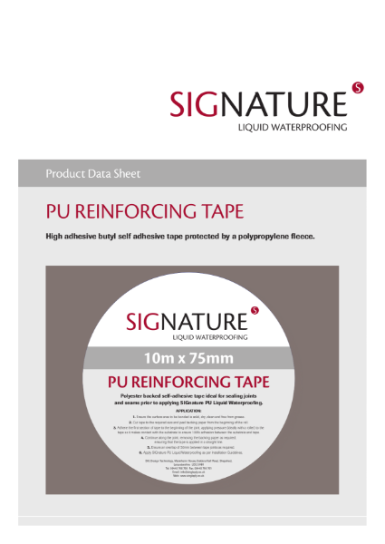 SIGnature PU Liquid Waterproofing Reinforcing Tape Datasheet