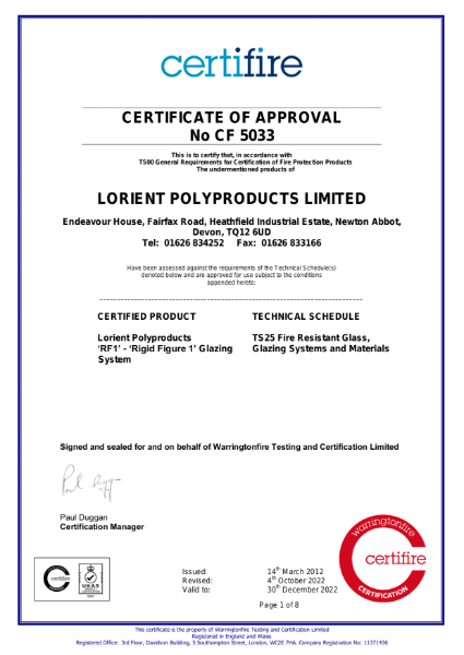 CF5033 Certifire Certificate