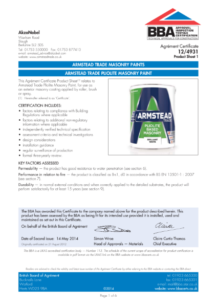 ARMSTEAD TRADE SMOOTH MASONRY PAINT