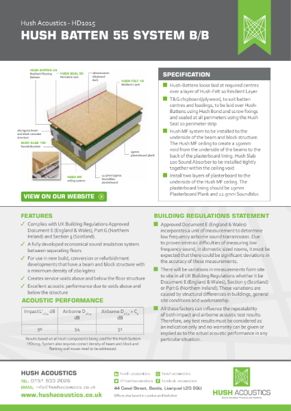 Hush System Batten 55 B/B HD1015