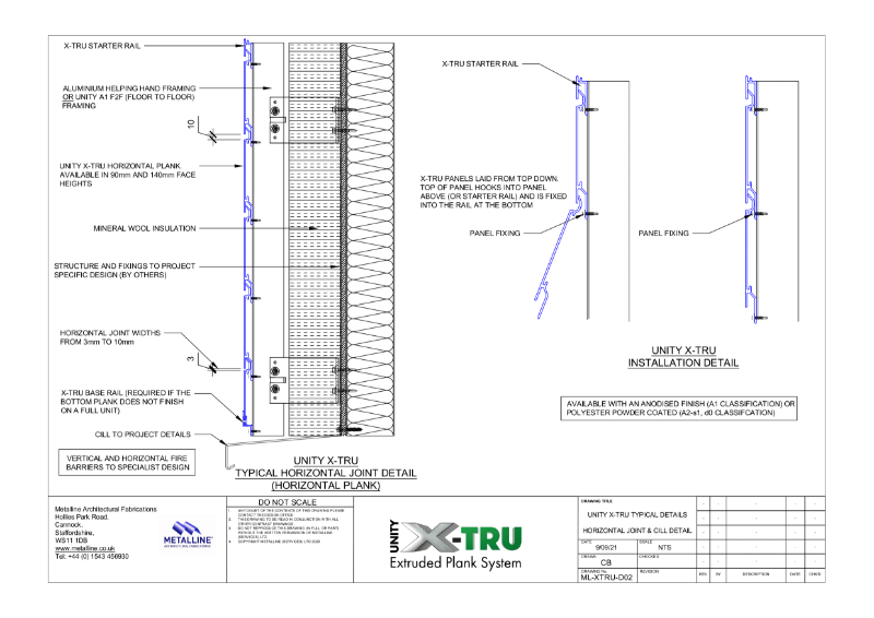 XTRU-D02 HORIZONTAL JOINT Technical Drawing