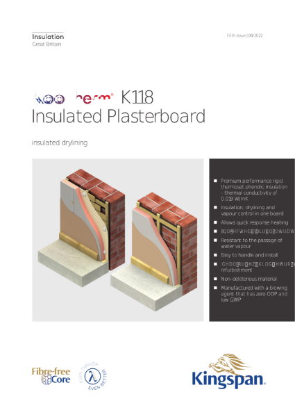 Kooltherm K118 Insulated Plasterboard - 08/22