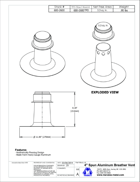 TECHNICAL DRAWING - BREATHER VENT