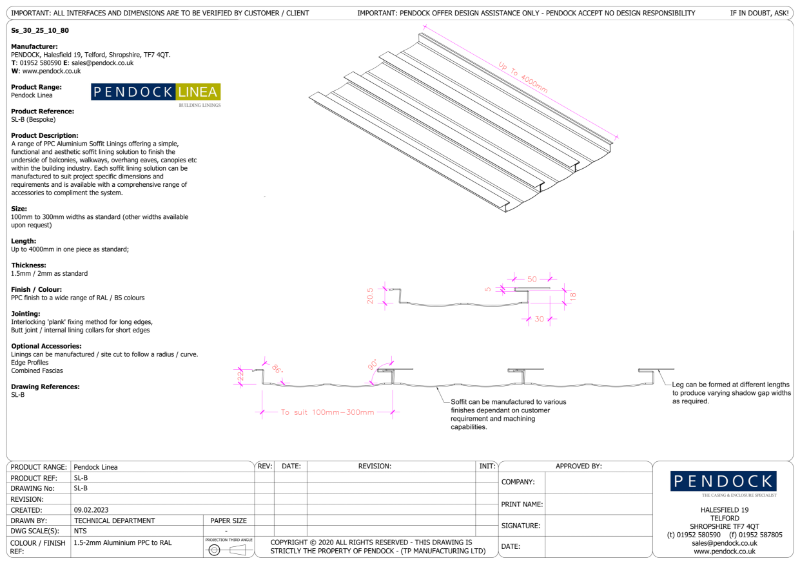 Pendock Linea - Building Linings - Soffit Linings Bespoke