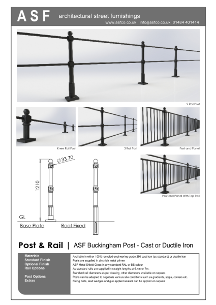 ASF Buckingham Recycled Cast Iron Post