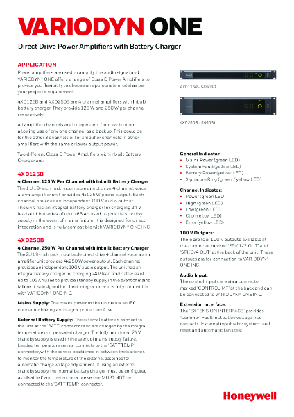 585031 4 channel x 250Watt Amplifier EN54-16