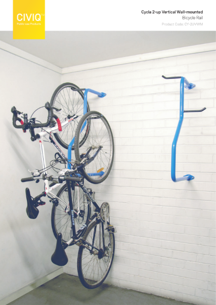 Cycla 2-Up Vertical Wall-Mounted Bike Rack
