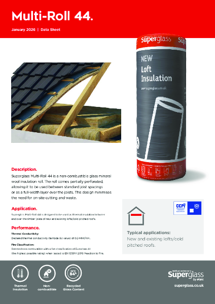 Superglass Multi-Roll 44 Loft Insulation - Datasheet