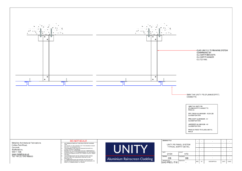 Unity A1 PS-10 Soffit Detail Technical Drawing
