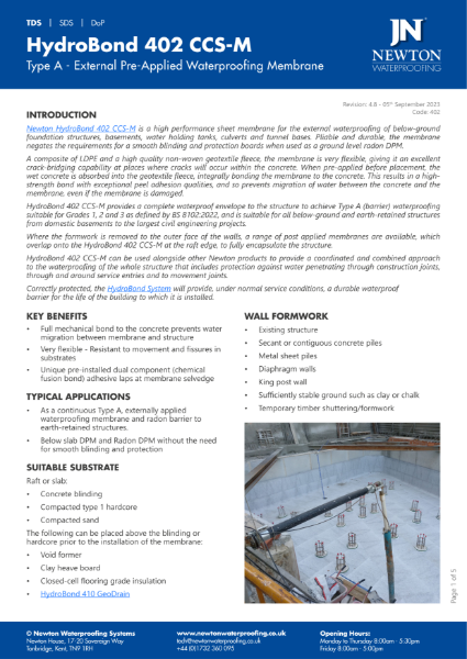 HydroBond 402 CCS-M TDS
