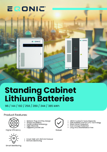 Standing Cabinet Lithium Batteries Data Sheet