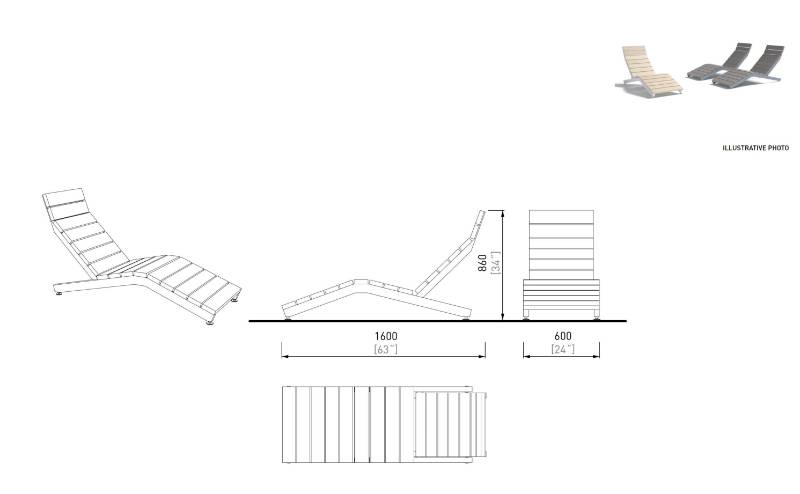 Rivage Lounger - Outdoor Lounger for Public Spaces