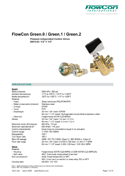 FlowCon Medium Flow Threaded PICV