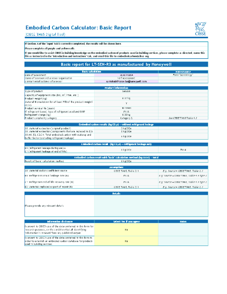 LT-SEN-R3 CIBSE TM65
