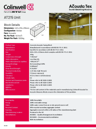 AcoustaTex Technical Data Sheet AT215 Unit (1)
