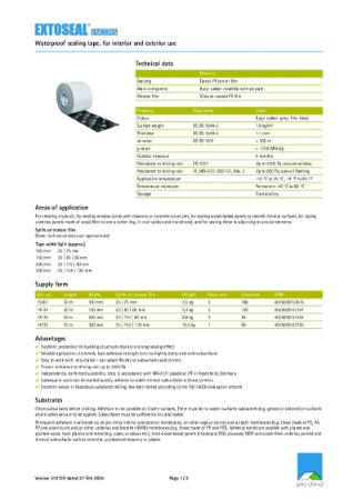 Extoseal Encors Technical Datasheet