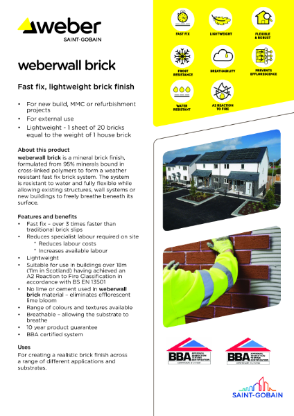 weberwall brick (External) - Technical datasheet