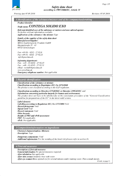 Contega Solido Exo Material Safety Datasheet