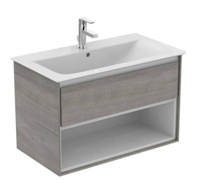 Connect Air Wall Hung Vanity Units - With Drawer and Open Shelf - 80 cm