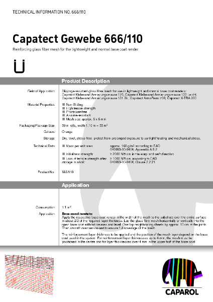 Capatect Gewebe 666 TI_666_CT_EN