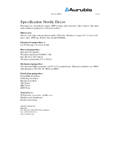 Specification Nordic Decor