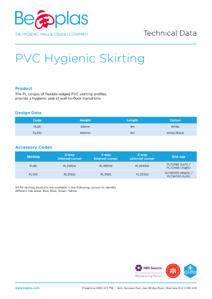 Beplas Elite Skirting Data Sheet