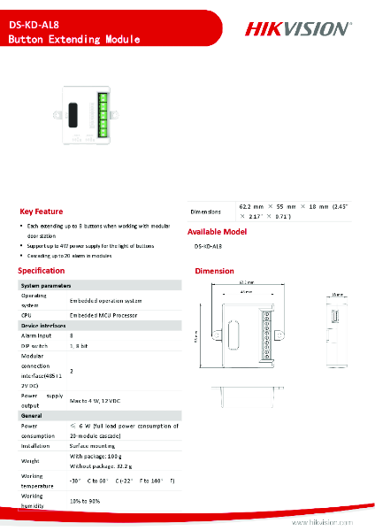DS-KD-AL8 - Product Data Sheet